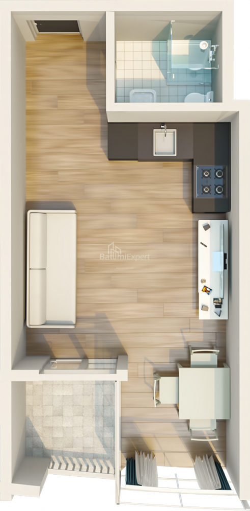 شقة سكنية 34.62 متر مربع - ميزجورتا, Chakvi, جورجيا