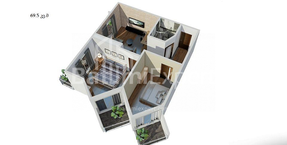 شقة سكنية 69 متر مربع - يوريفسكايا, Batumi, جورجيا