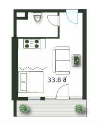 شقة سكنية 1-комн 33.8 m² - شريف خيمشياشفيلي, Batumi