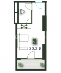 شقة سكنية 1-комн 30.2 m² - شريف خيمشياشفيلي, Batumi