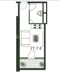 شقة سكنية 1-комн 27.7 m² - شريف خيمشياشفيلي, Batumi