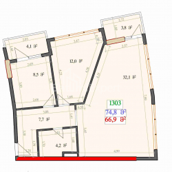 العنصر قيد الإنشاء 2-комн 55.8 m² - ليش وماريا كاتشينسكي, Batumi