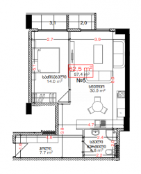 العنصر قيد الإنشاء 2-комн 62.5 m² - ليش وماريا كاتشينسكي, Batumi