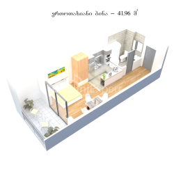 شقة سكنية 1-комн 42 m² - أندرو الأول, Kvariati